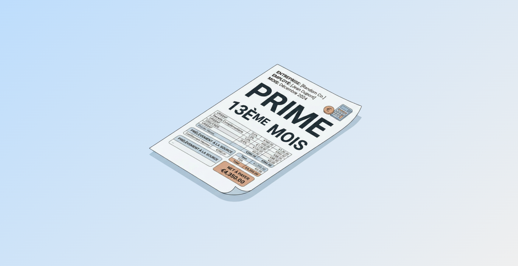 Prime 13ème mois fonctionnement calcul et fiscalité