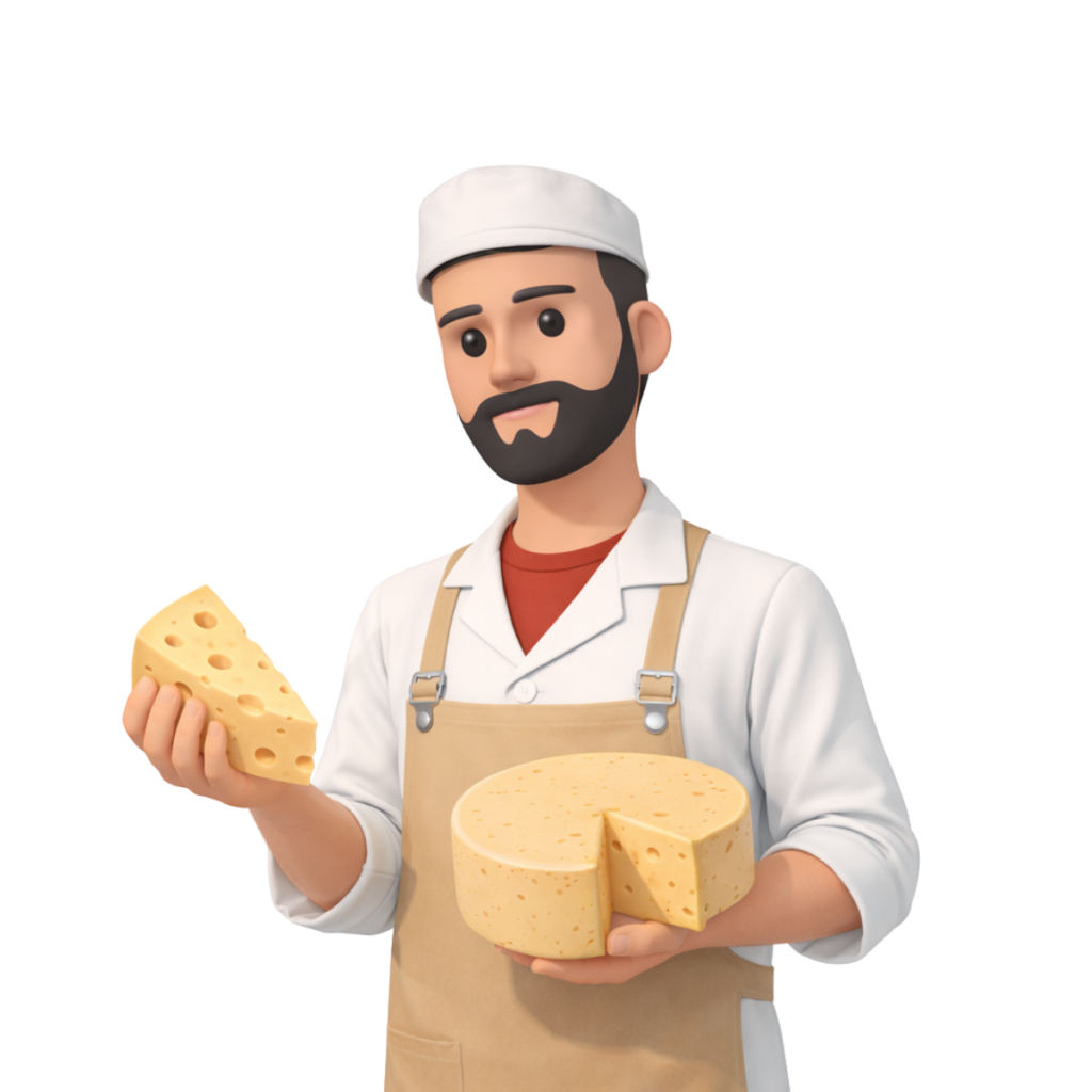 Illustration d'un expert comptable pour fromageries